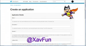 création application Twitter